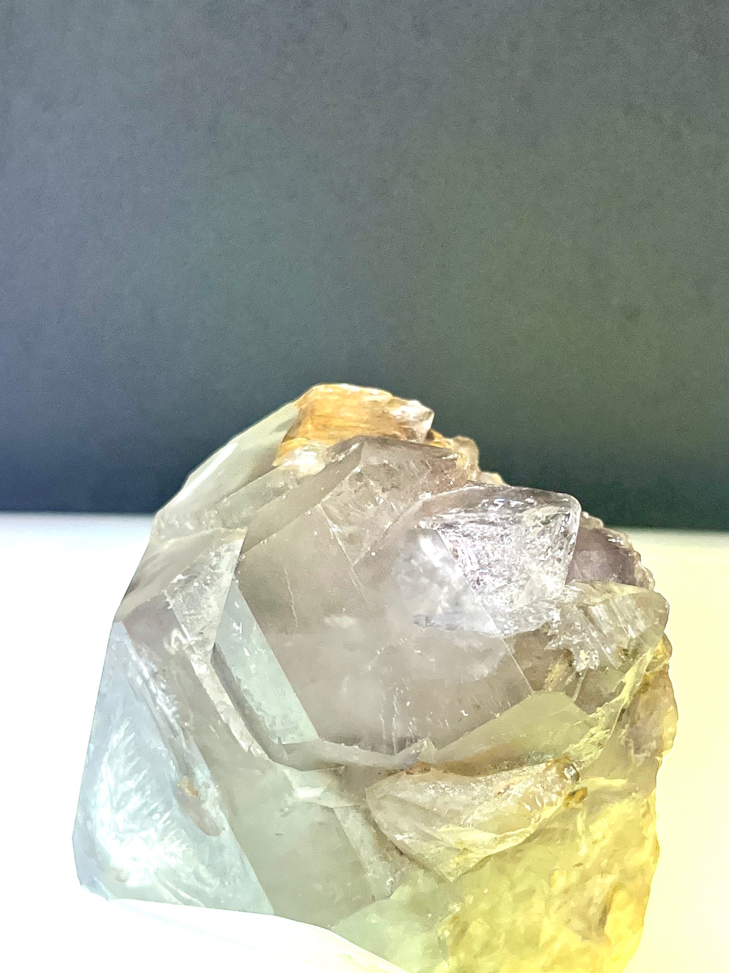 Smokey and Enhydro Elestial Quartz with Amethyst Crystal Vein