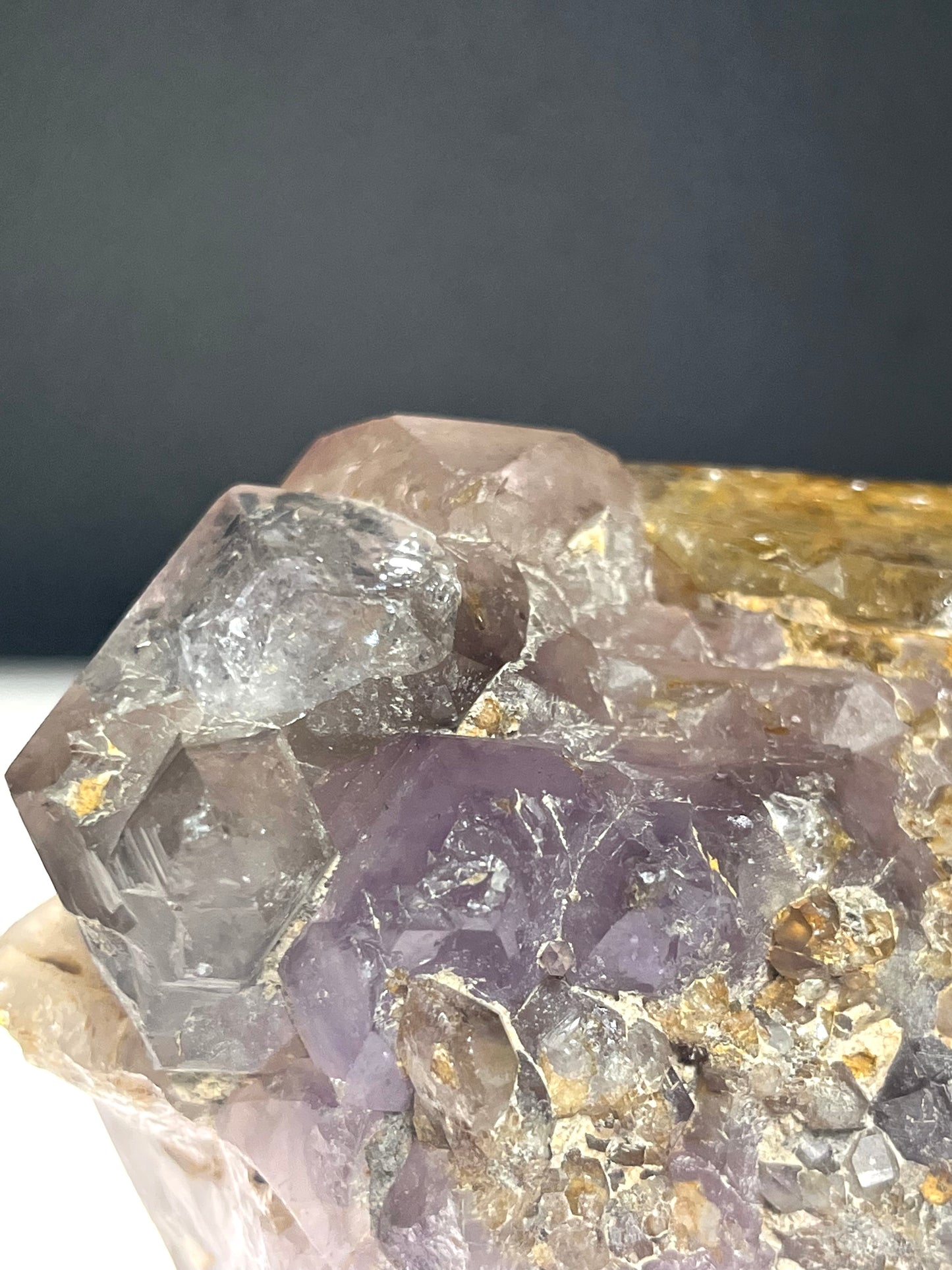 Smokey and Enhydro Elestial Quartz with Amethyst Crystal Vein