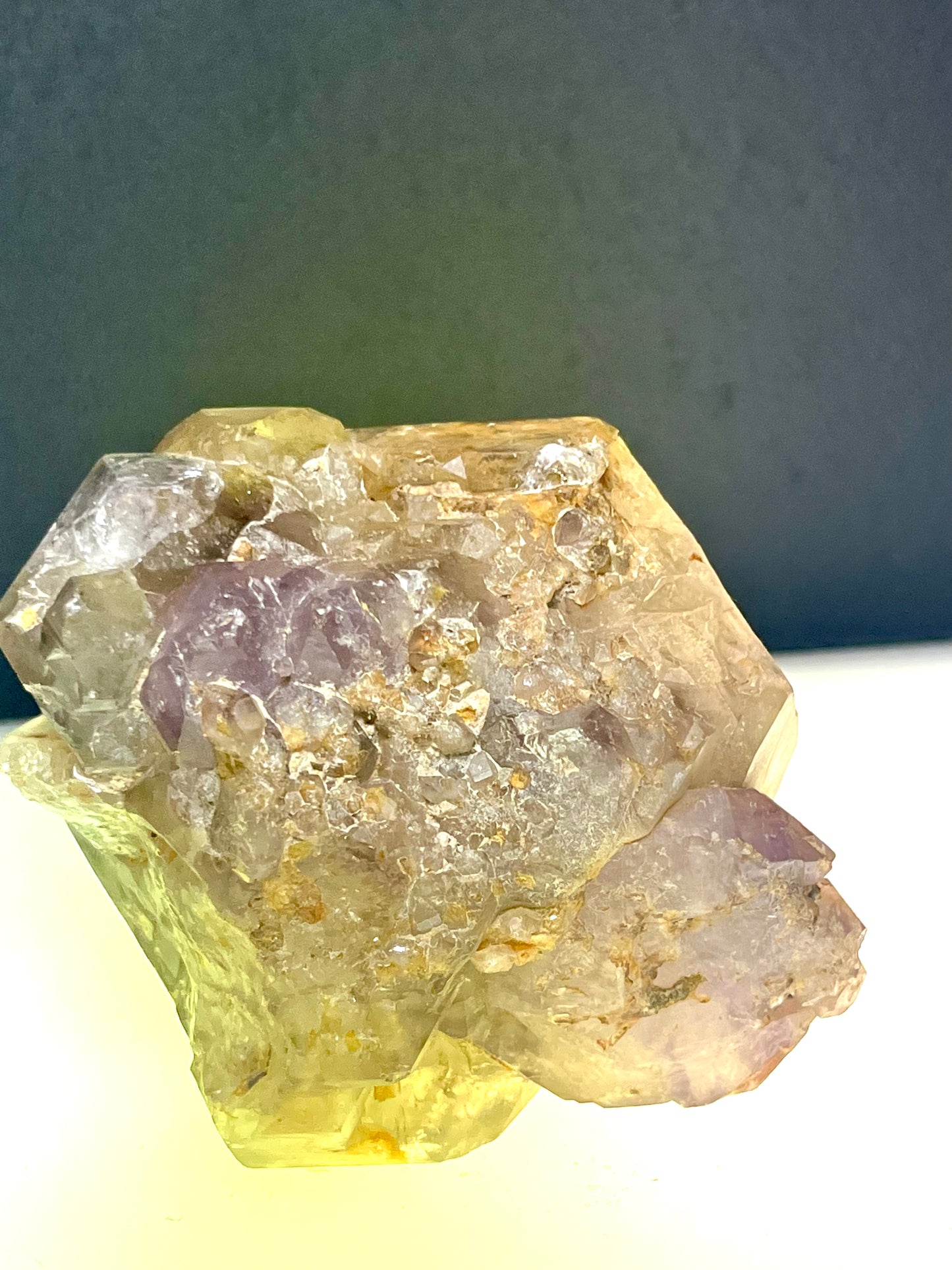 Smokey and Enhydro Elestial Quartz with Amethyst Crystal Vein